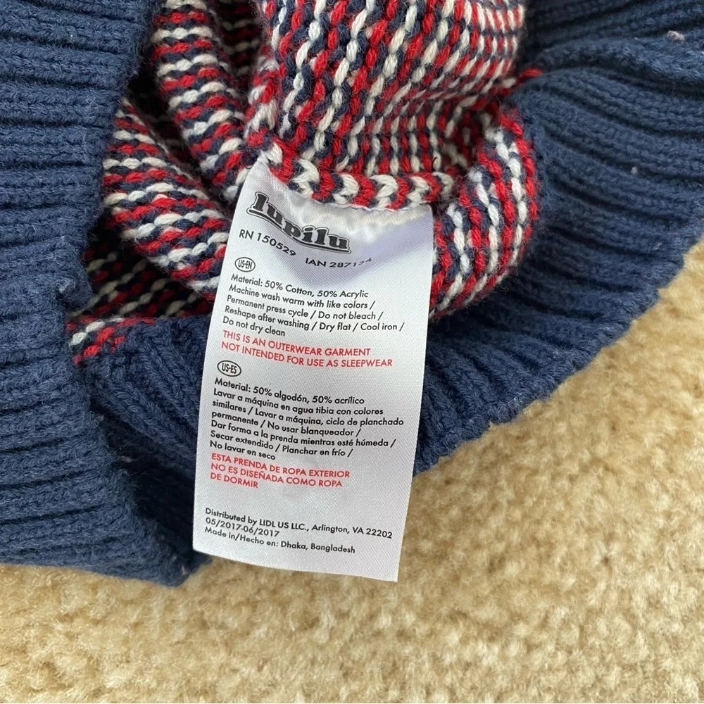 Lupilu Little Boys Red & Blue Sweater Size 2-4Y